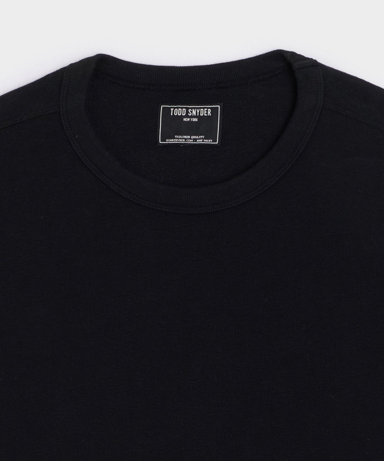 Todd Snyder Surf Terry Crewneck in Pitch Black Pitch Black
