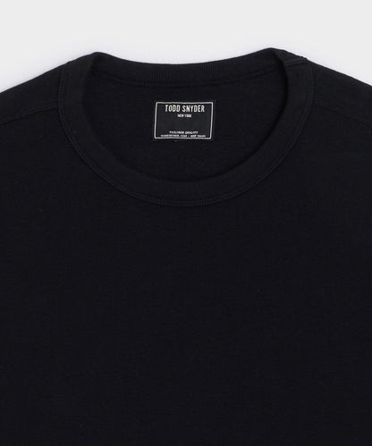 Todd Snyder Surf Terry Crewneck in Pitch Black Pitch Black