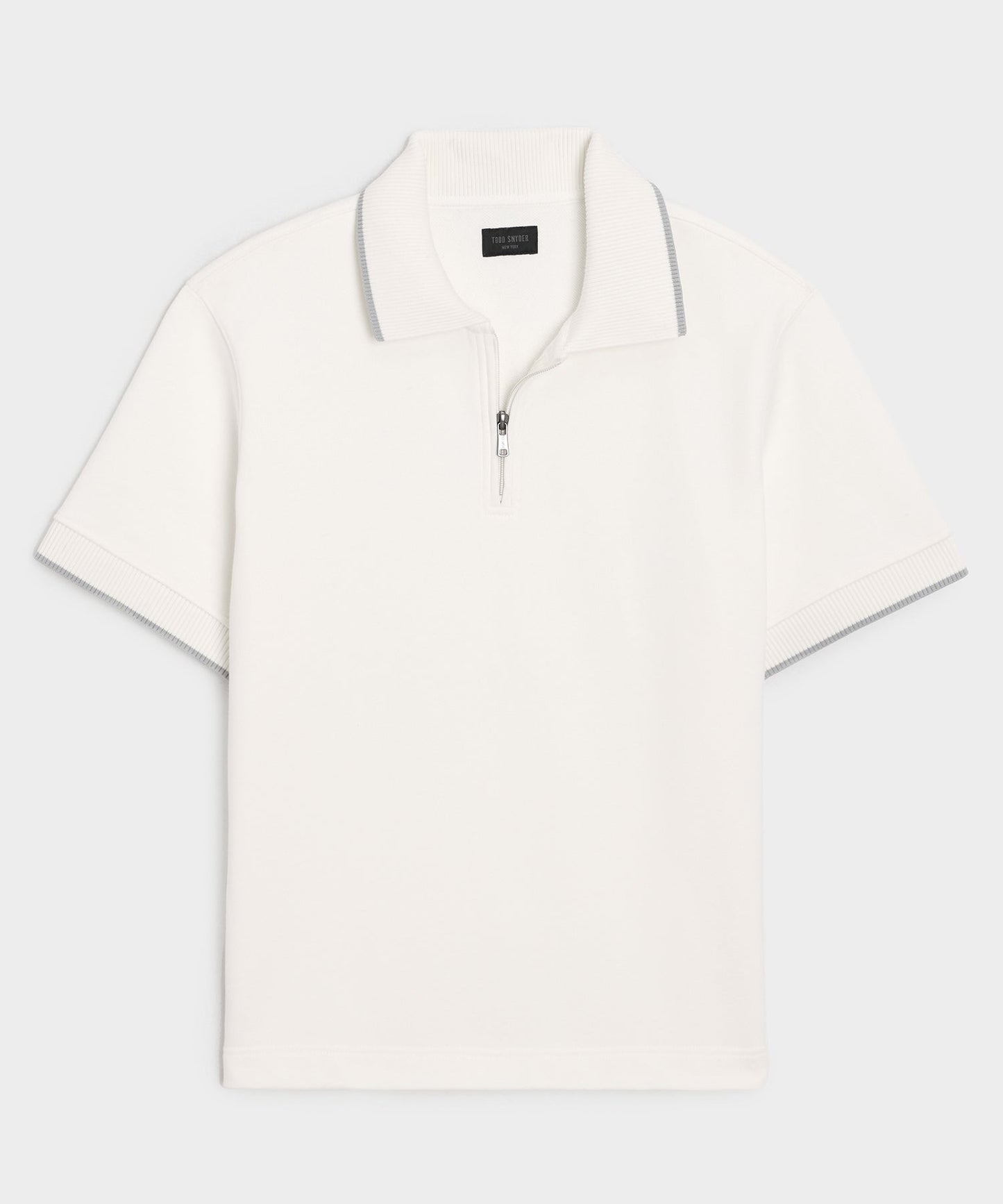 Todd Snyder Foundation Quarter-Zip Polo Sweatshirt in Bisque Bisque