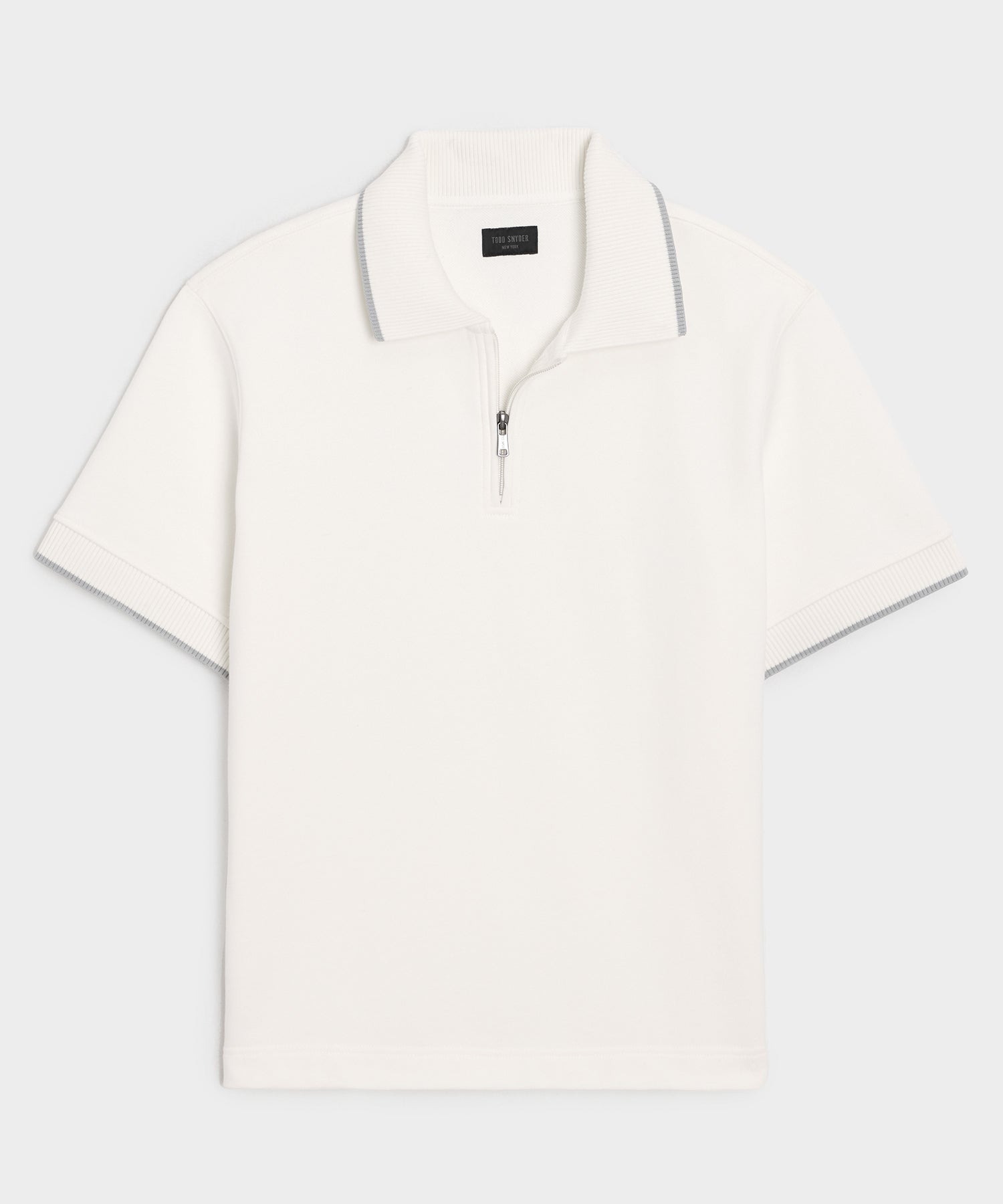 Todd Snyder Foundation Quarter-Zip Polo Sweatshirt in Bisque Bisque