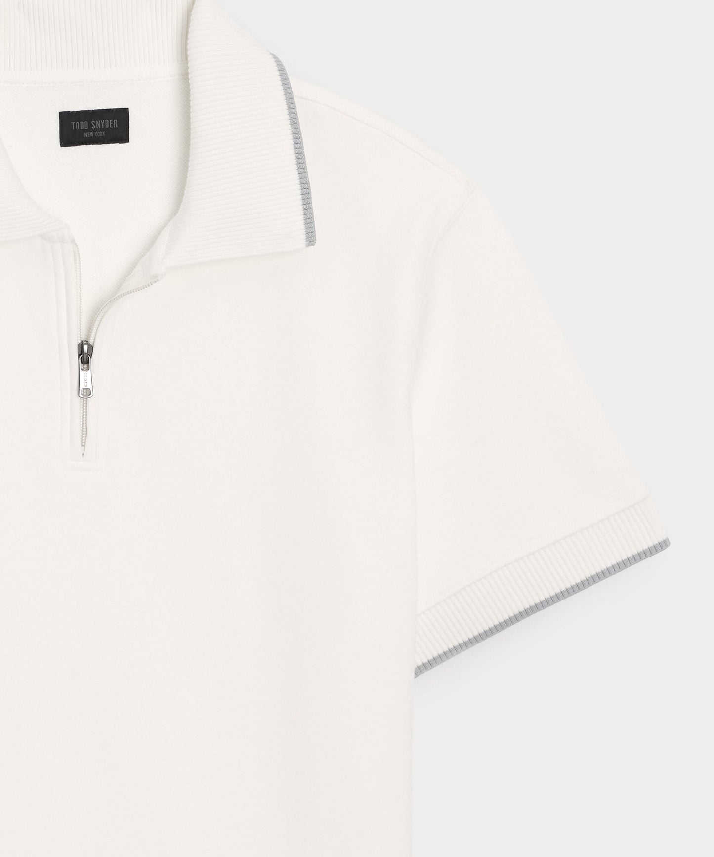 Todd Snyder Foundation Quarter-Zip Polo Sweatshirt in Bisque Bisque