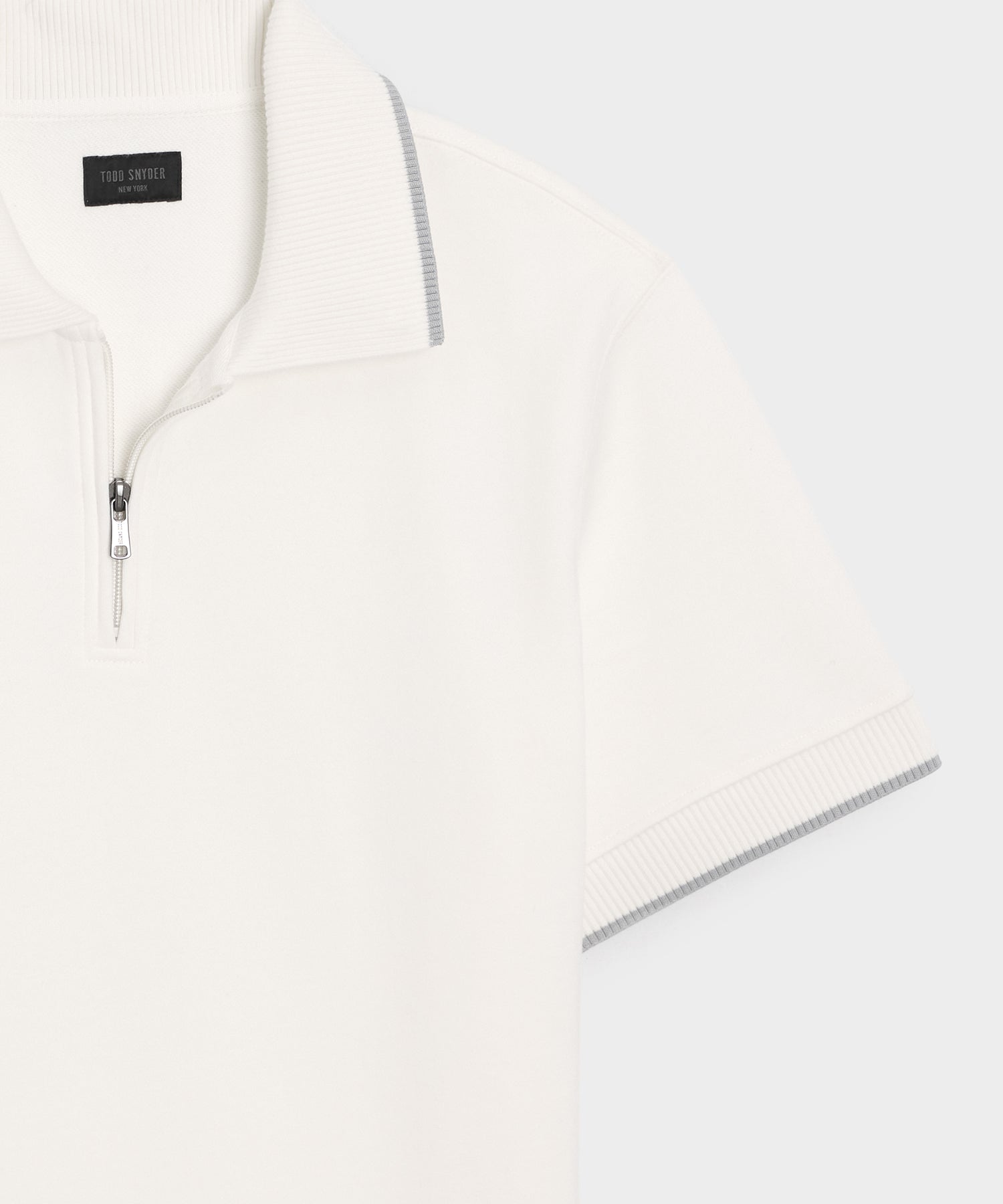 Todd Snyder Foundation Quarter-Zip Polo Sweatshirt in Bisque Bisque