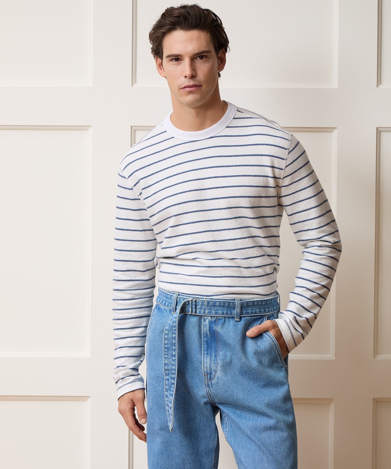 Todd Snyder Surf Terry Crewneck in Classic Navy Classic Navy