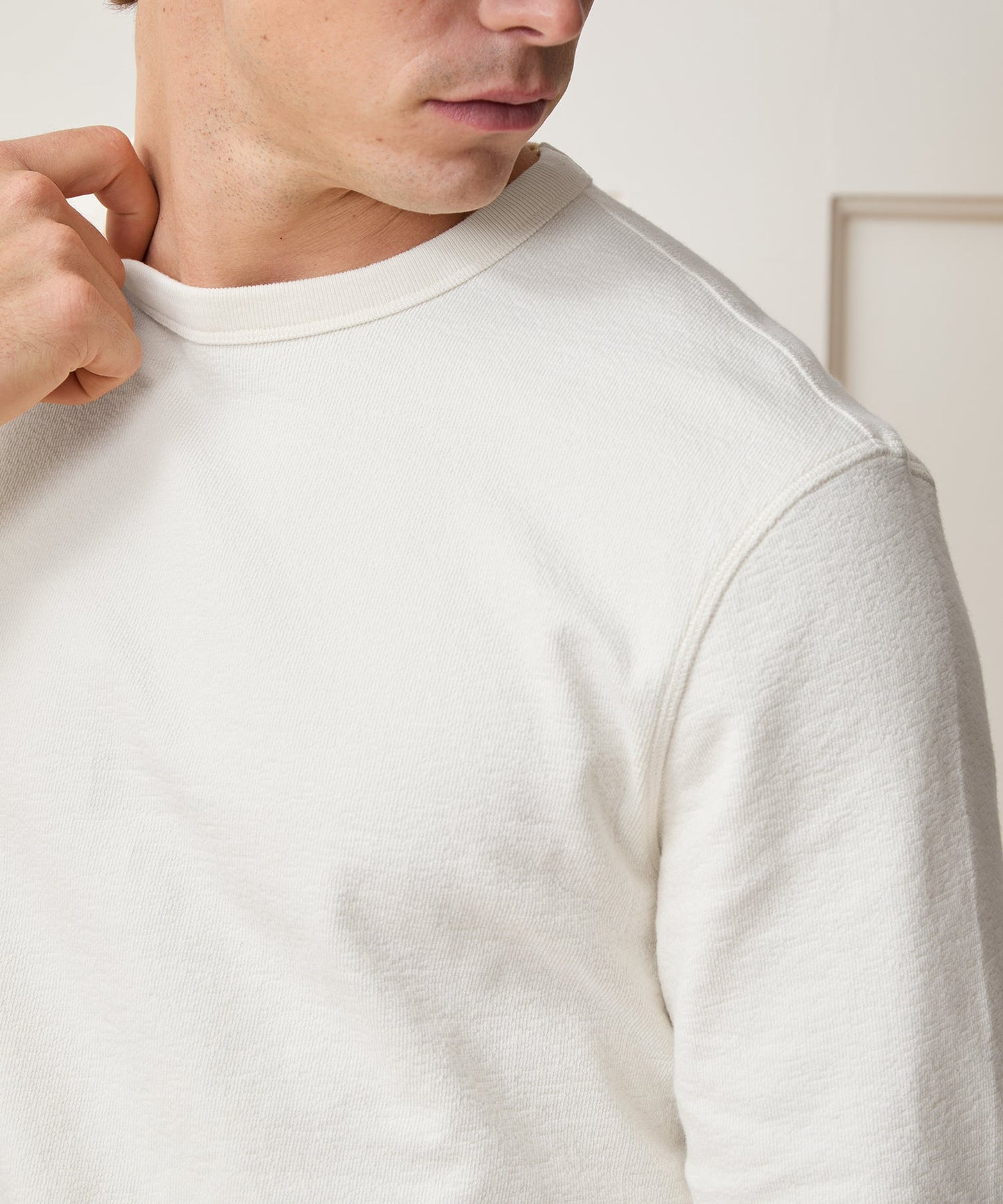 Todd Snyder Surf Terry Crewneck in Alabaster Alabaster