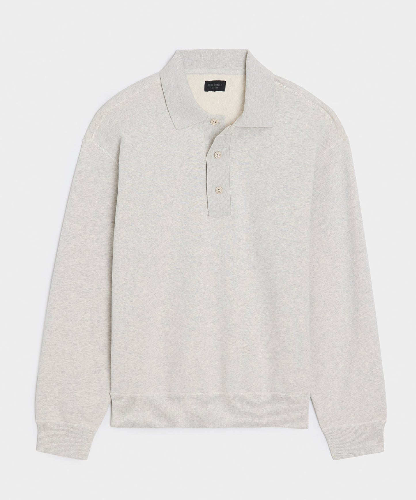 Todd Snyder Soho Polo Sweatshirt in Heather Beige Heather Beige