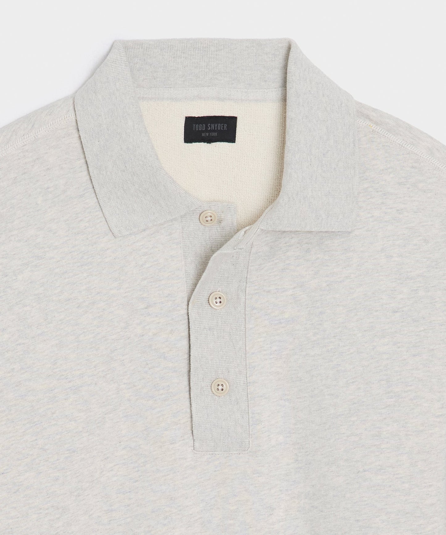 Todd Snyder Soho Polo Sweatshirt in Heather Beige Heather Beige
