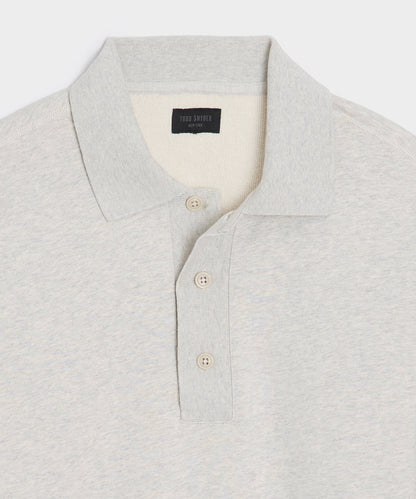 Todd Snyder Soho Polo Sweatshirt in Heather Beige Heather Beige