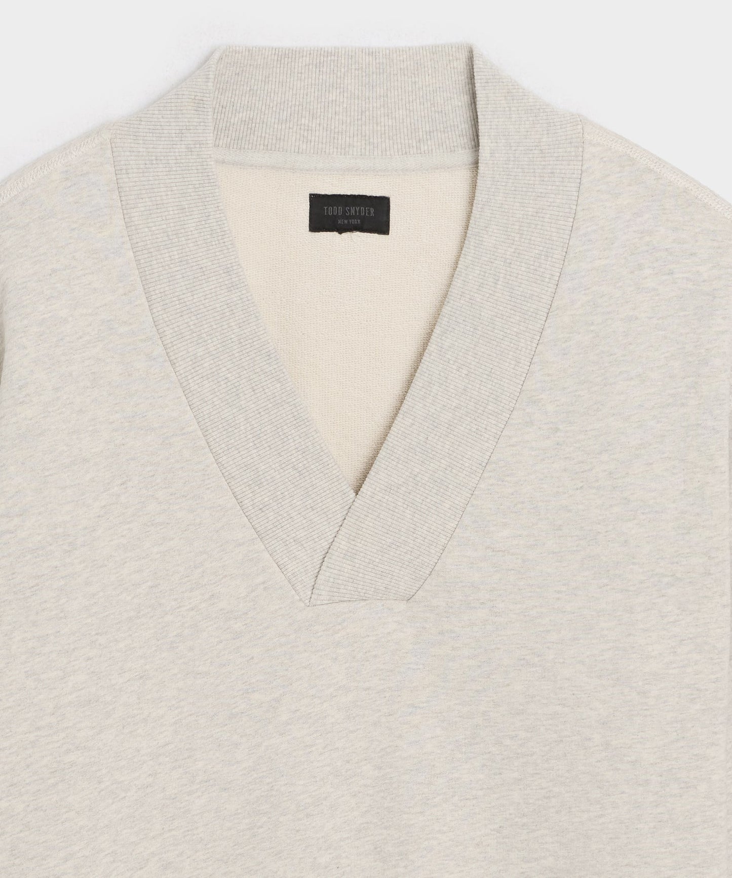 Todd Snyder Soho V-Neck Sweatshirt in Heather Beige Heather Beige