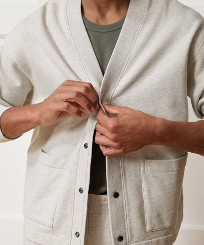 Todd Snyder Soho Cardigan Sweatshirt in Heather Beige Heather Beige