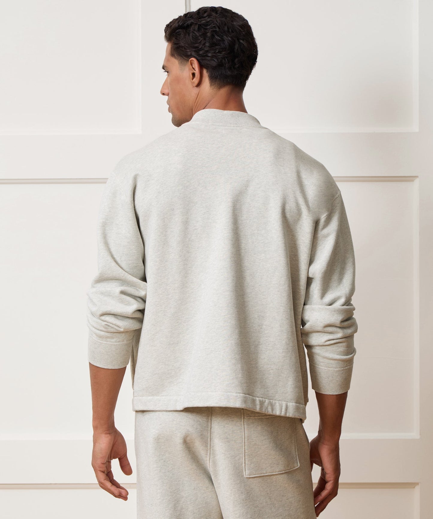 Todd Snyder Soho Cardigan Sweatshirt in Heather Beige Heather Beige