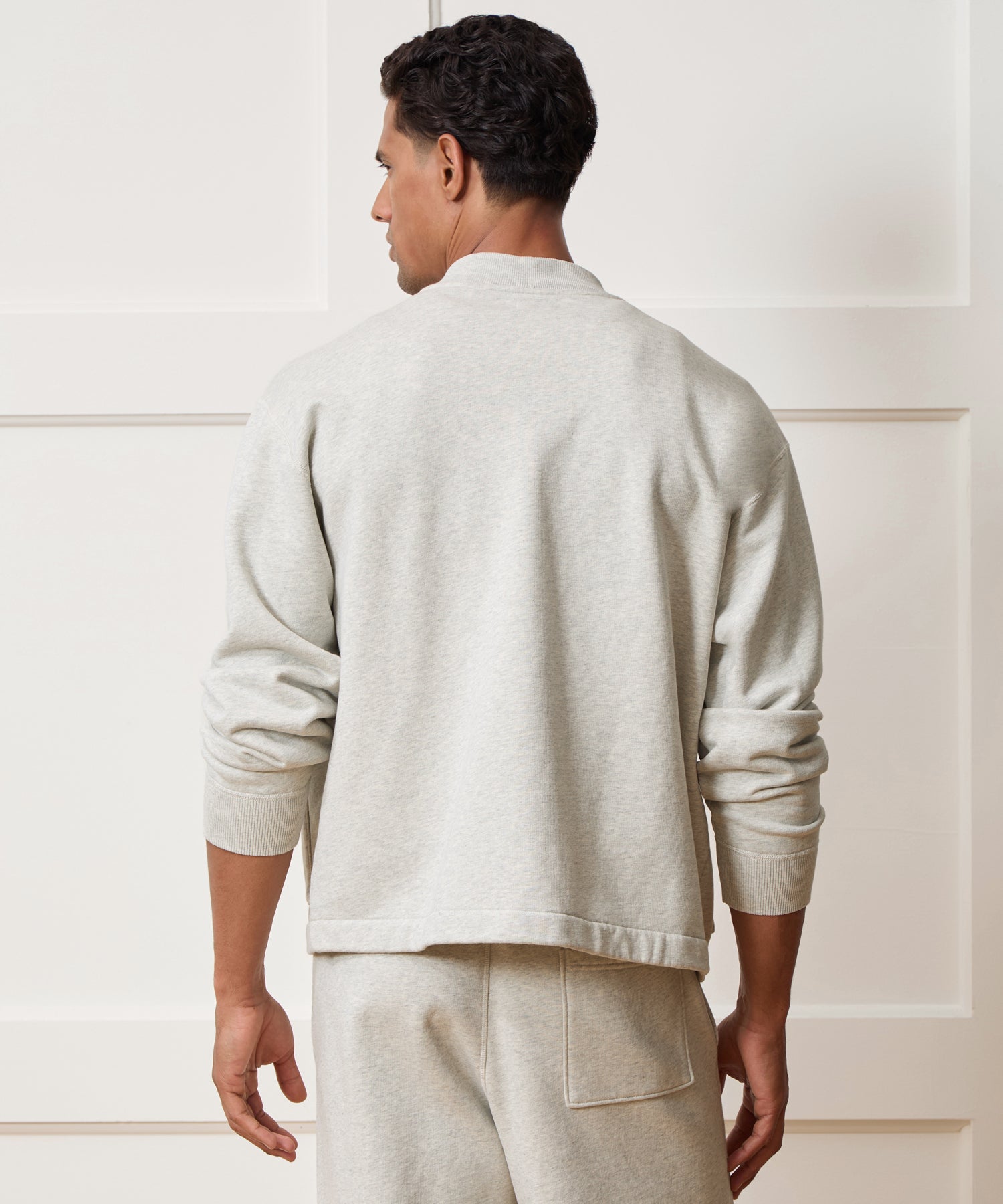 Todd Snyder Soho Cardigan Sweatshirt in Heather Beige Heather Beige