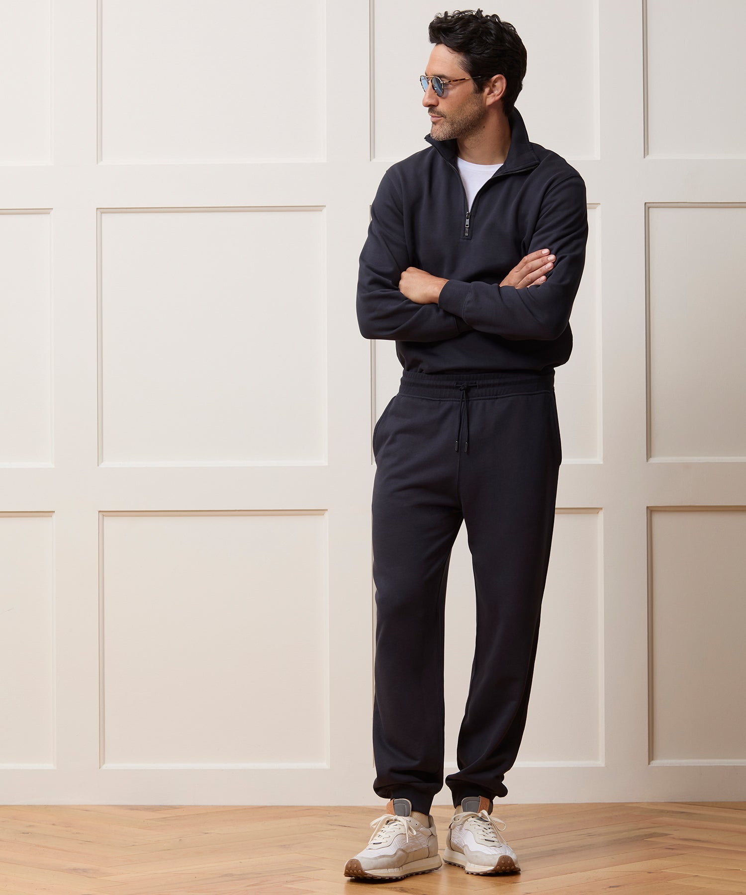 Todd Snyder Portuguese Terry Quarter-Zip Sweatshirt in Original Navy Original Navy