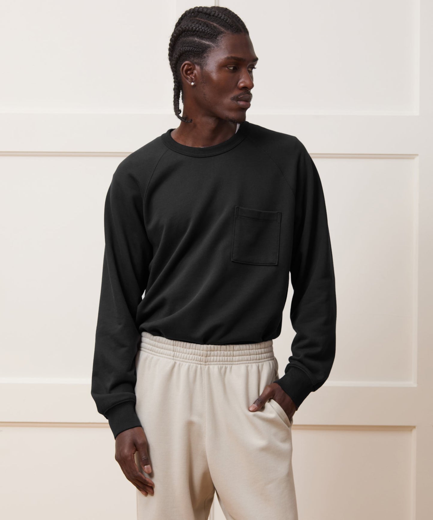 Todd Snyder Foundation Pocket Sweatshirt in Pitch Black Pitch Black