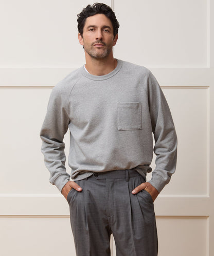 Todd Snyder Foundation Pocket Sweatshirt in Light Grey Mix Light Grey Mix