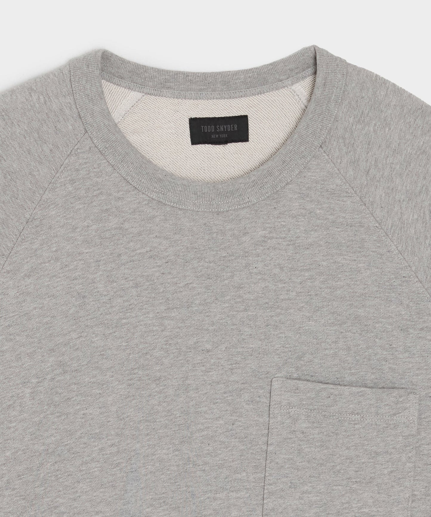 Todd Snyder Foundation Pocket Sweatshirt in Light Grey Mix Light Grey Mix