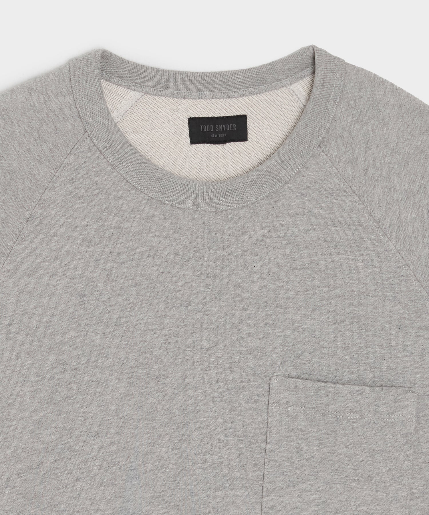 Todd Snyder Foundation Pocket Sweatshirt in Light Grey Mix Light Grey Mix