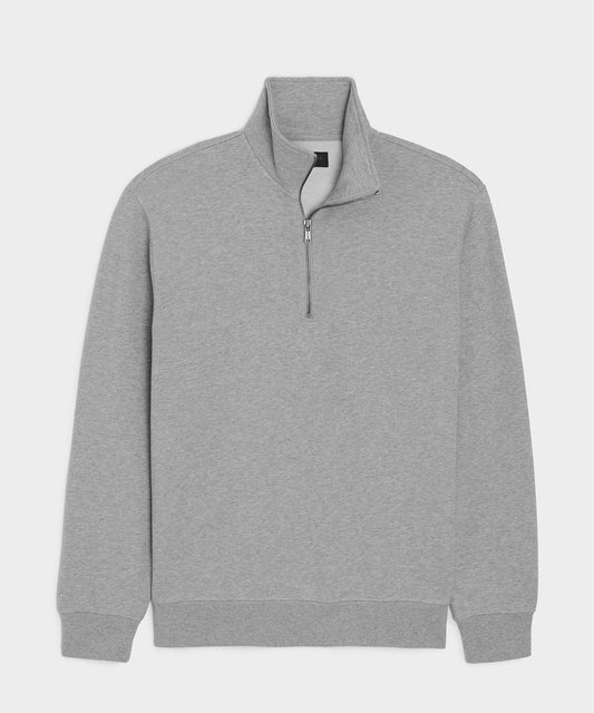 Todd Snyder Portuguese Terry Quarter-Zip Sweatshirt in Light Gray Mix Light Grey Mix