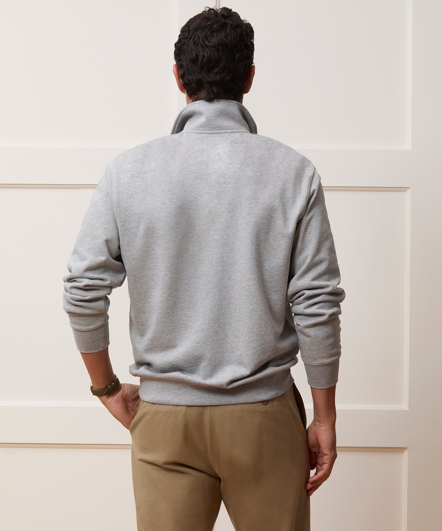 Todd Snyder Portuguese Terry Quarter-Zip Sweatshirt in Light Gray Mix Light Grey Mix