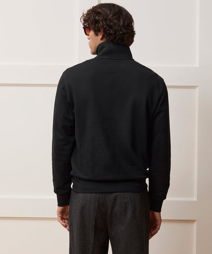 Todd Snyder Portuguese Terry Quarter-Zip Sweatshirt in Pitch Black Pitch Black