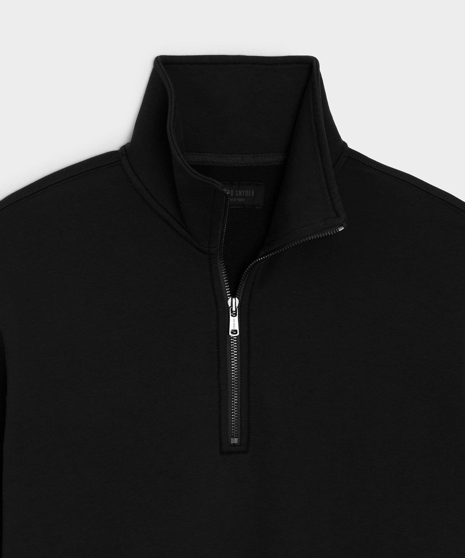 Todd Snyder Portuguese Terry Quarter-Zip Sweatshirt in Pitch Black Pitch Black