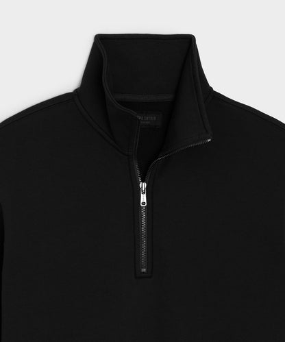 Todd Snyder Portuguese Terry Quarter-Zip Sweatshirt in Pitch Black Pitch Black