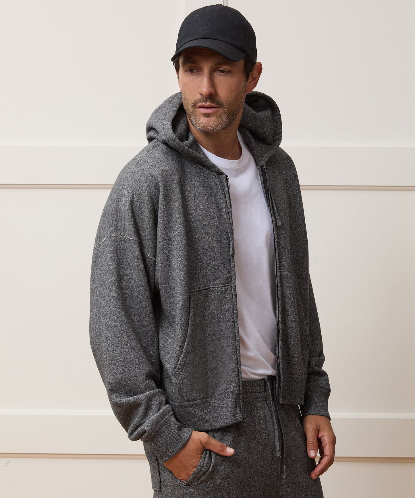 Todd Snyder Soho Full-Zip Sweatshirt in Salt And Pepper Salt And Pepper
