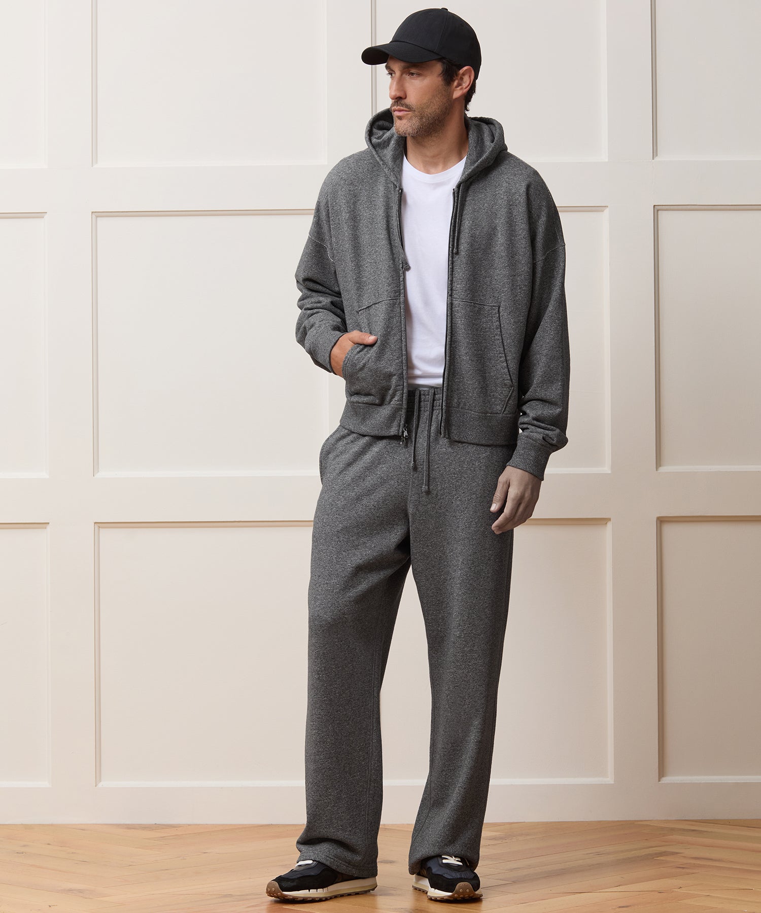 Todd Snyder Soho Full-Zip Sweatshirt in Salt And Pepper Salt And Pepper