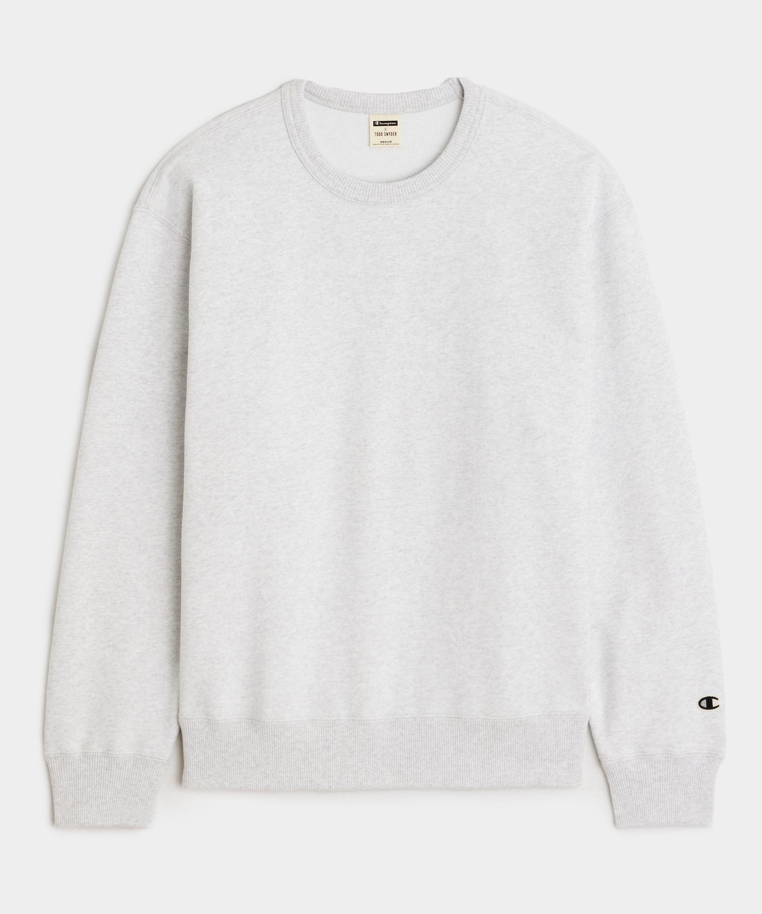 Todd Snyder Champion Relaxed French Terry Crewneck in Silver Mix Silver Mix