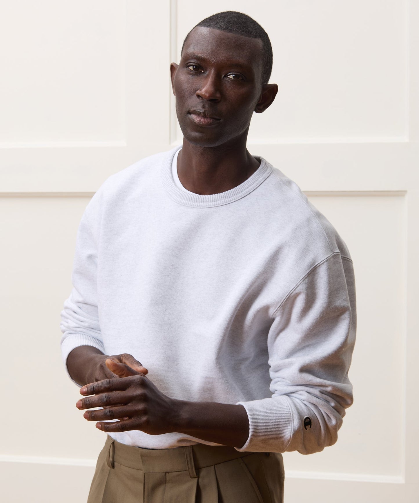 Todd Snyder Champion Relaxed French Terry Crewneck in Silver Mix Silver Mix