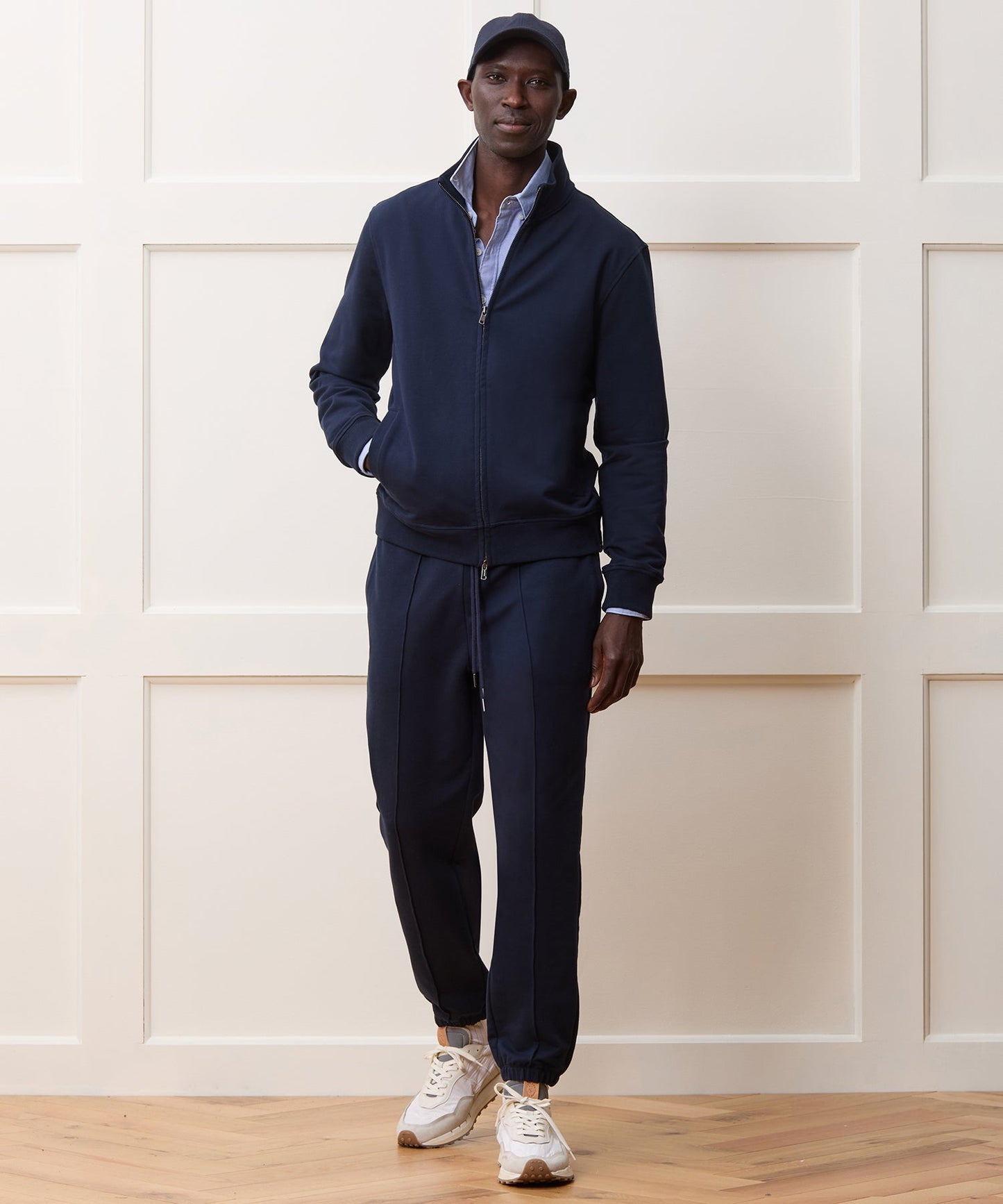 Todd Snyder Travel Terry Track Jacket in Navy Navy