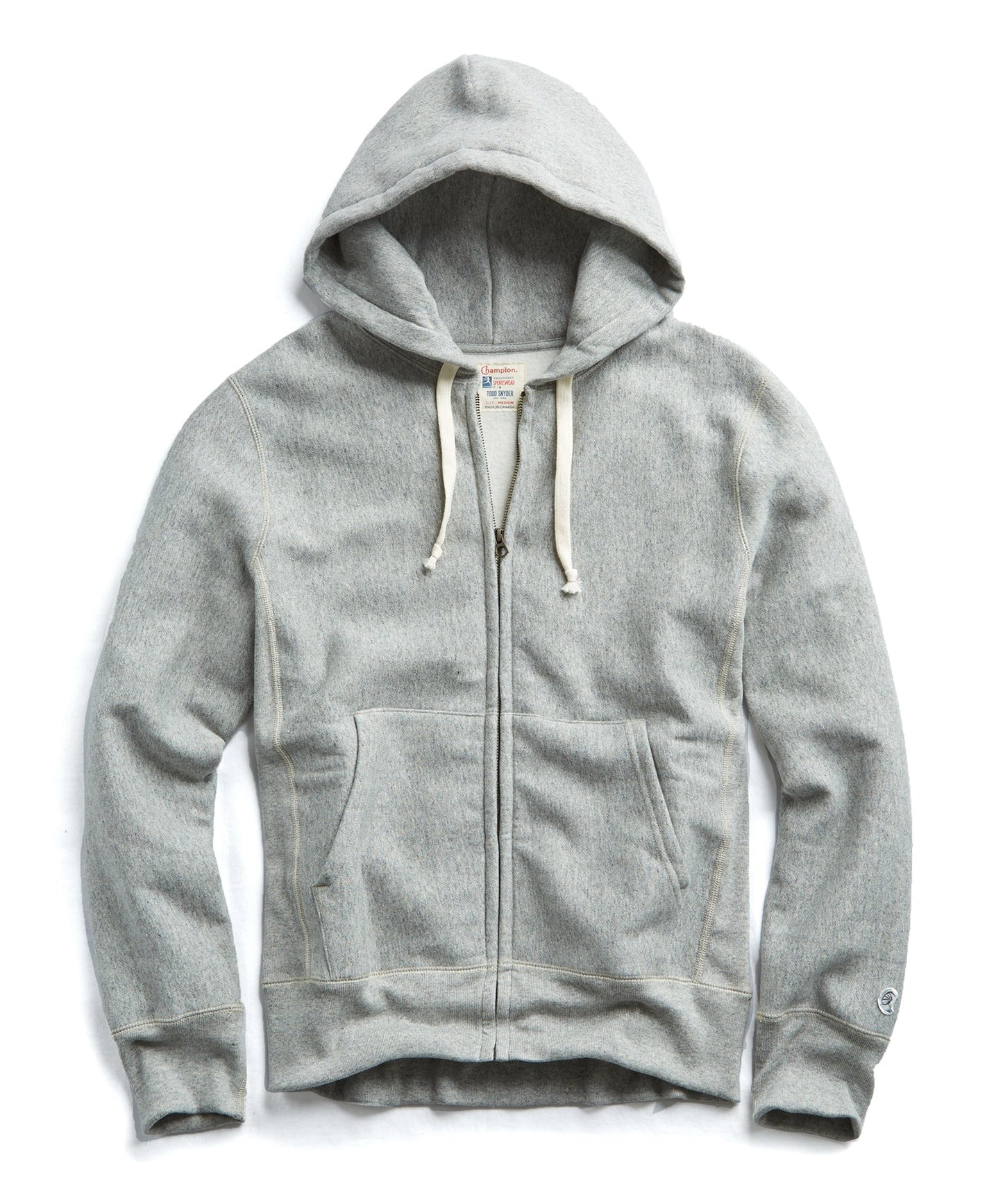 Todd Snyder Champion Heavyweight Full-Zip Sweatshirt in Light Grey Mix Light Grey Mix