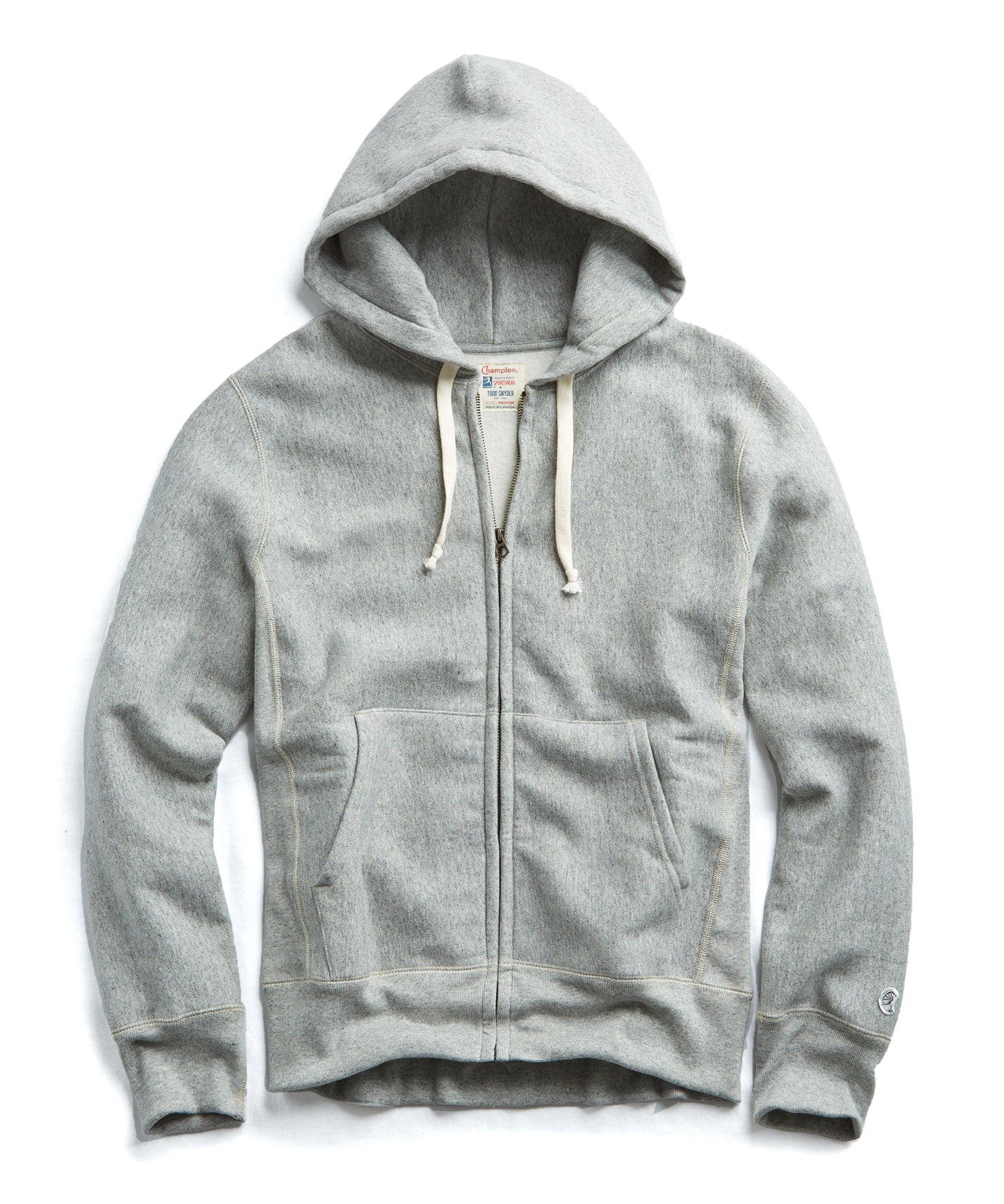 Todd Snyder Champion Heavyweight Full-Zip Sweatshirt in Light Grey Mix Light Grey Mix