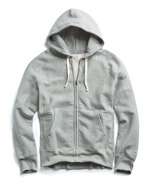 Todd Snyder Champion Heavyweight Full-Zip Sweatshirt in Light Grey Mix Light Grey Mix