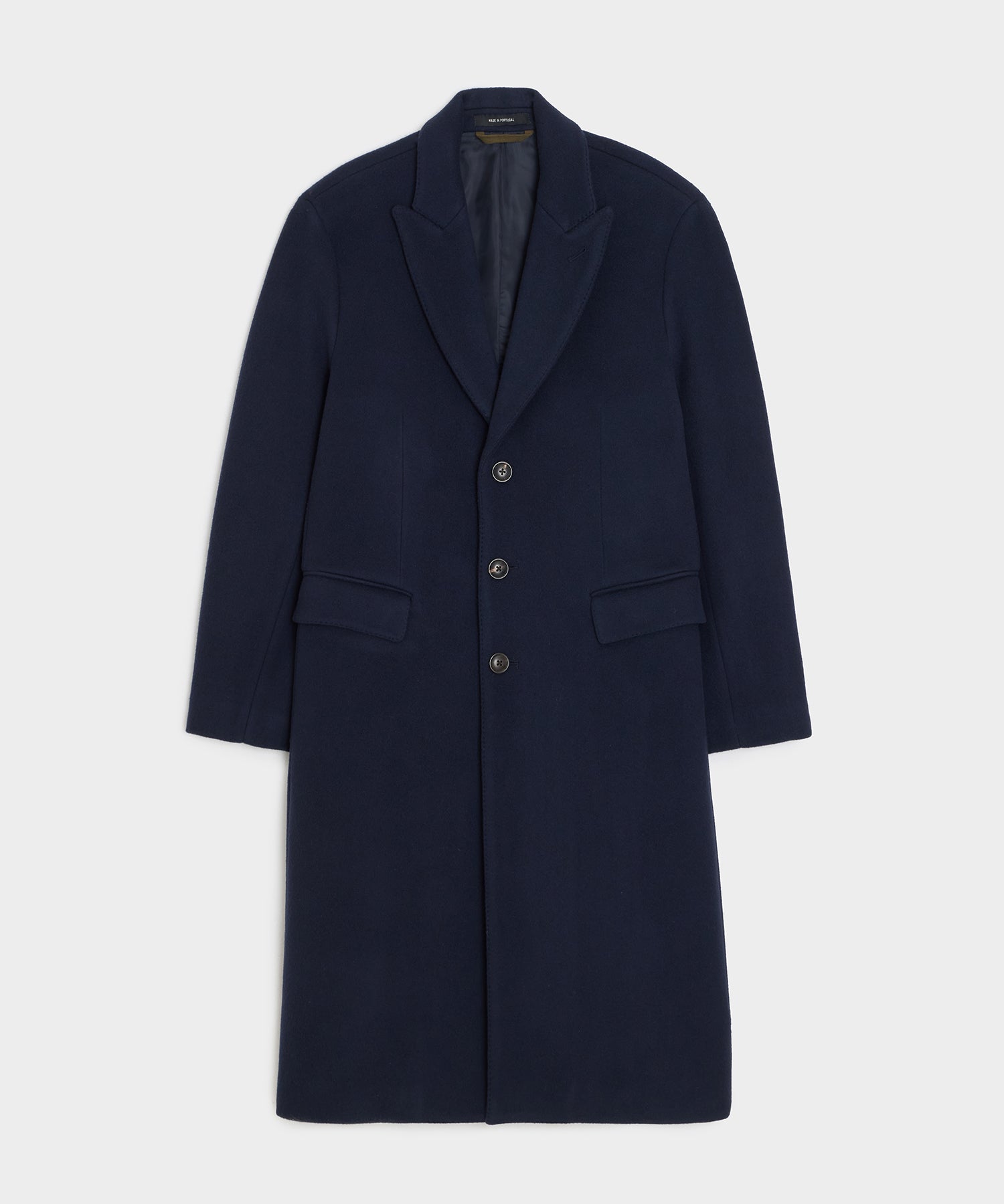 Todd Snyder Italian Wool-Cashmere Topcoat in Navy Navy