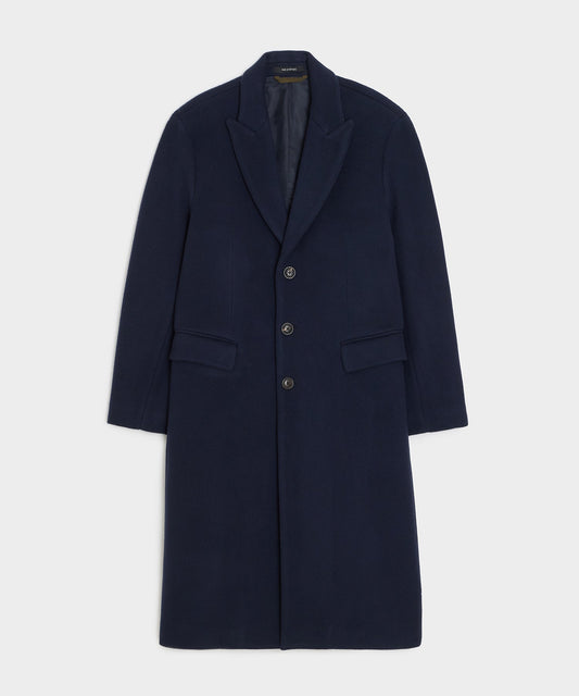 Todd Snyder Italian Wool-Cashmere Topcoat in Navy Navy