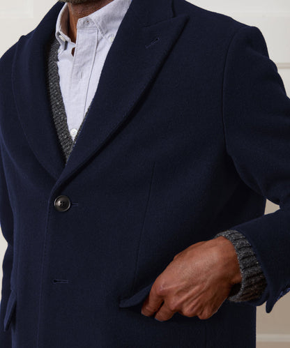 Todd Snyder Italian Wool-Cashmere Topcoat in Navy Navy