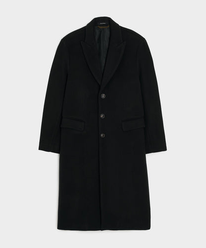 Todd Snyder Italian Wool-Cashmere Topcoat in Black Black