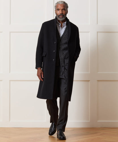 Todd Snyder Italian Wool-Cashmere Topcoat in Black Black