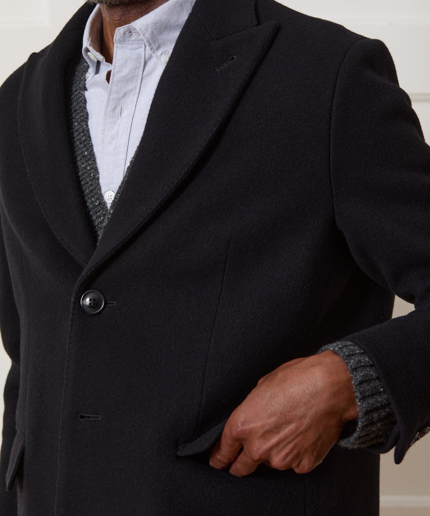 Todd Snyder Italian Wool-Cashmere Topcoat in Black Black