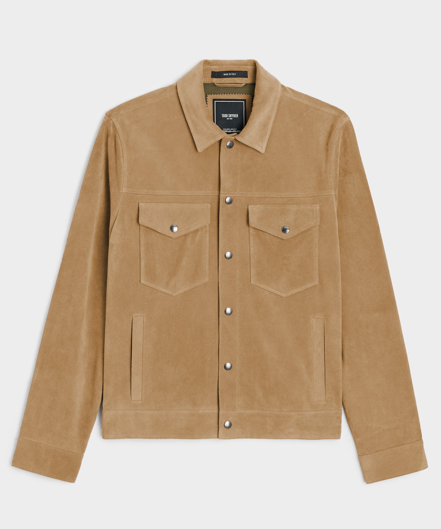 Todd Snyder Italian Suede Snap Dylan Jacket in Cappuccino Cappuccino