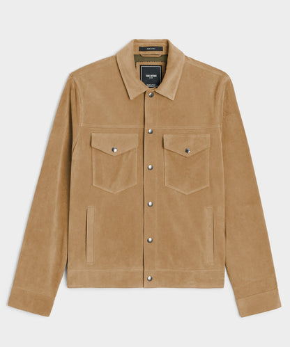 Todd Snyder Italian Suede Snap Dylan Jacket in Cappuccino Cappuccino