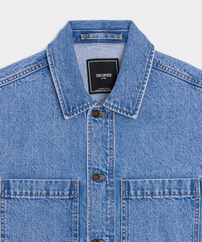 Todd Snyder Boxy Denim Jacket in Vintage Blue Vintage Blue