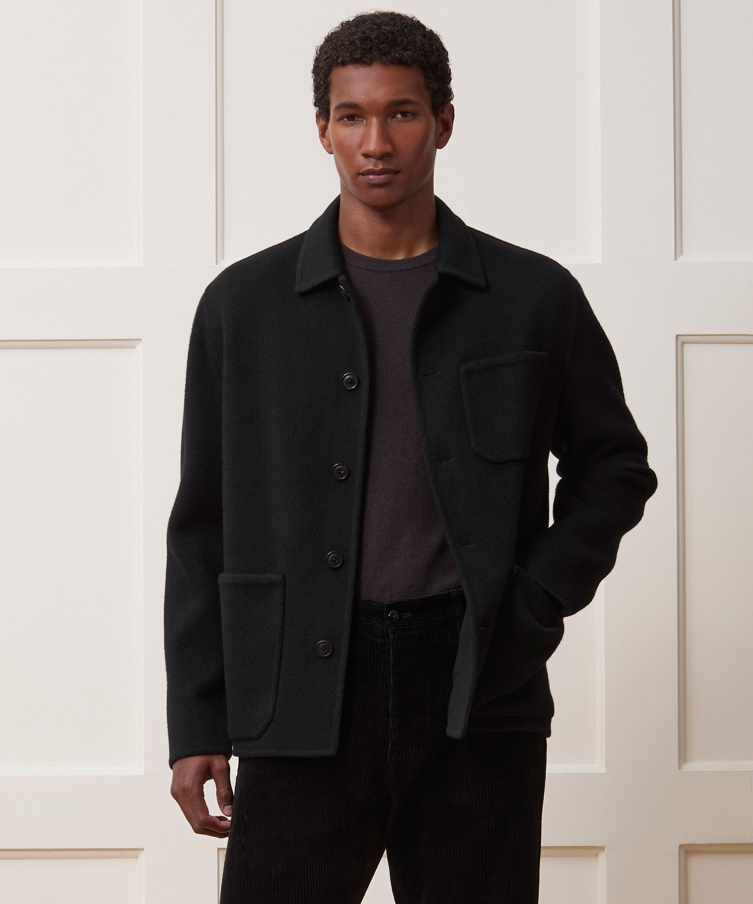 Todd Snyder Italian Cashmere Chore Coat in Black Black