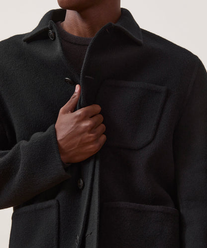 Todd Snyder Italian Cashmere Chore Coat in Black Black