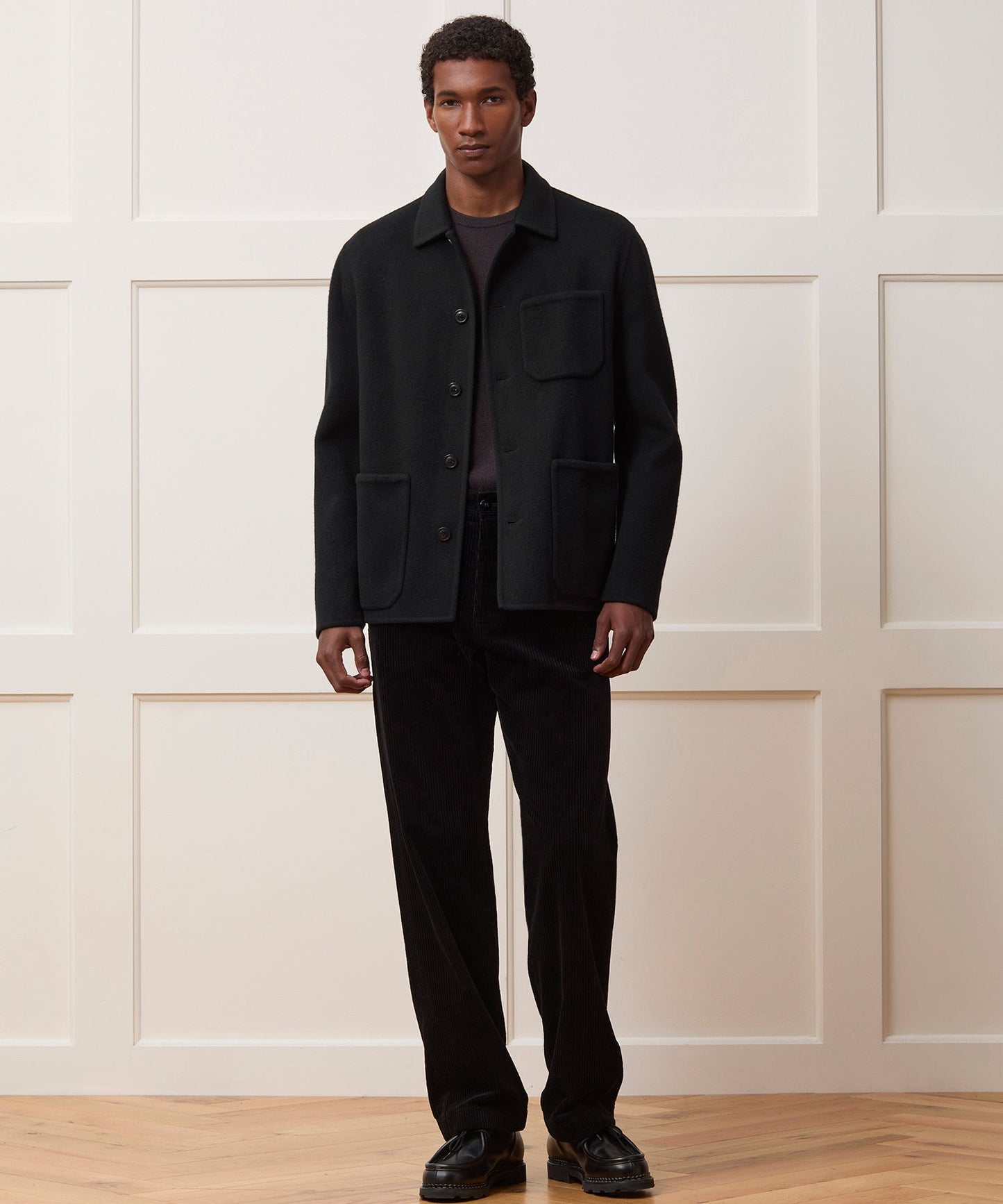 Todd Snyder Italian Cashmere Chore Coat in Black Black