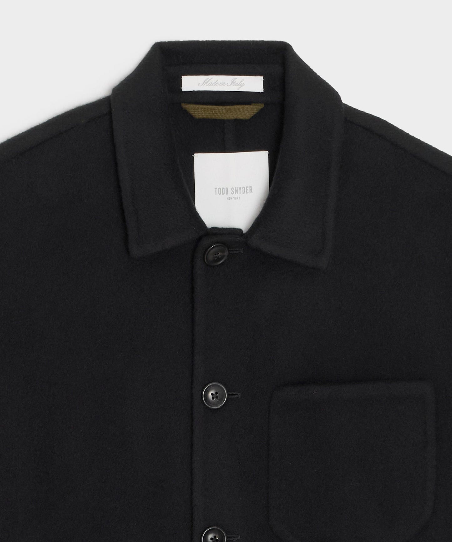 Todd Snyder Italian Cashmere Chore Coat in Black Black