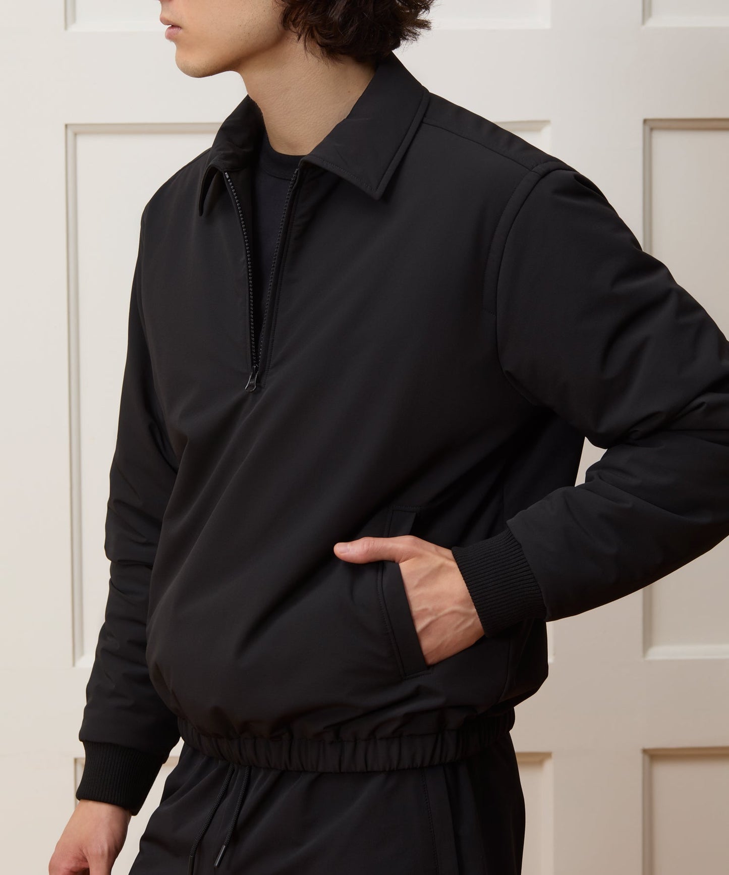Todd Snyder Nylon Quarter-Zip Jacket in Pitch Black Pitch Black
