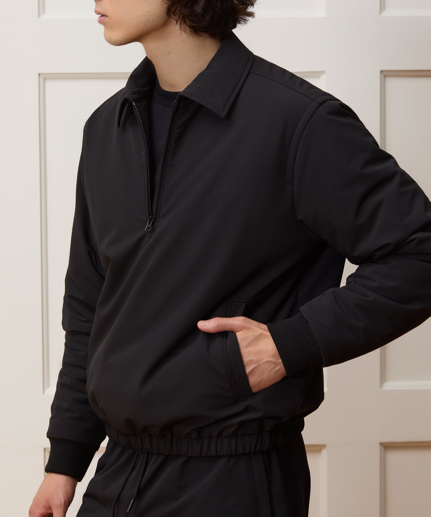 Todd Snyder Nylon Quarter-Zip Jacket in Pitch Black Pitch Black