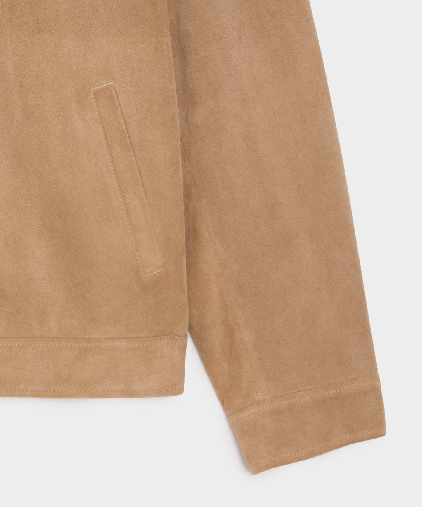 Todd Snyder Italian Suede Driving Jacket in Taupe Khaki