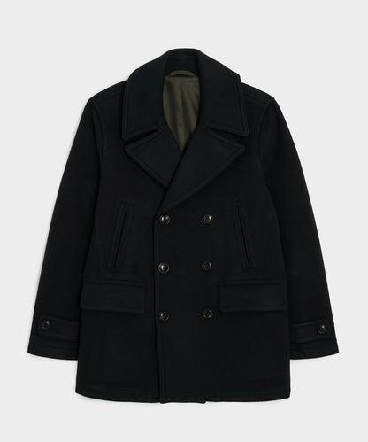 Todd Snyder Italian Wool-Cashmere Peacoat in Black Black